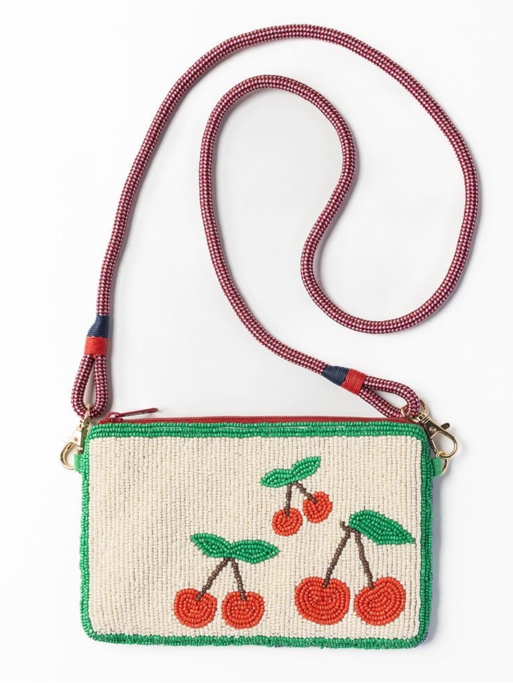 Beaded Cherry Crossbody Bag